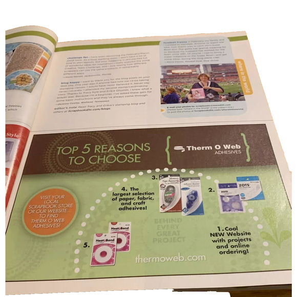 Scrapbooks etc Aug Sept 2008 Magazine top tricks 2 page layouts photos school - Picture 6 of 10